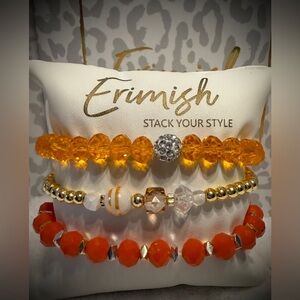 Erimish Orange and Gold Bracelet Set